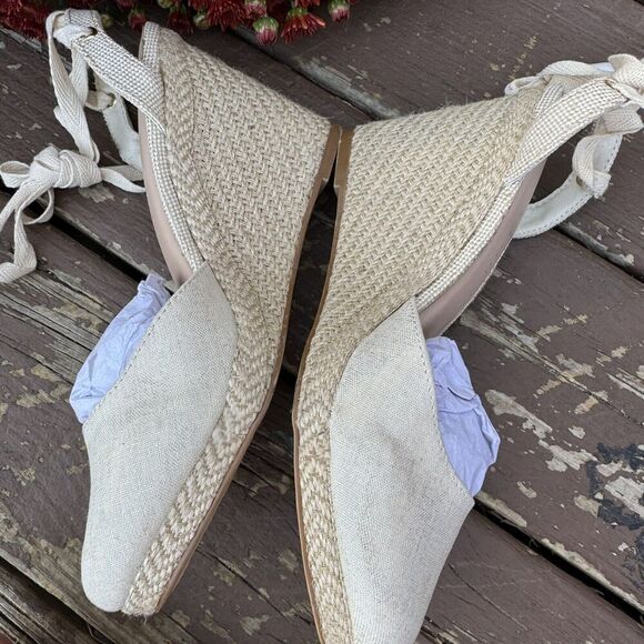 Kelly‎ & Katie Hanah Espadrilles Metallic Wrap  Cream Sandals Women Shoes Size 8 - Picture 6 of 15